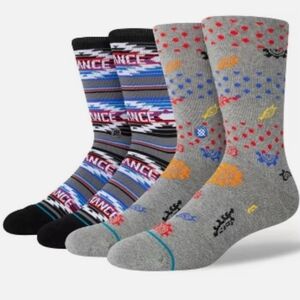 NWT Men's Dwyane Wade Collection 2 Pack Stance Vibrant Patterned Crew Socks